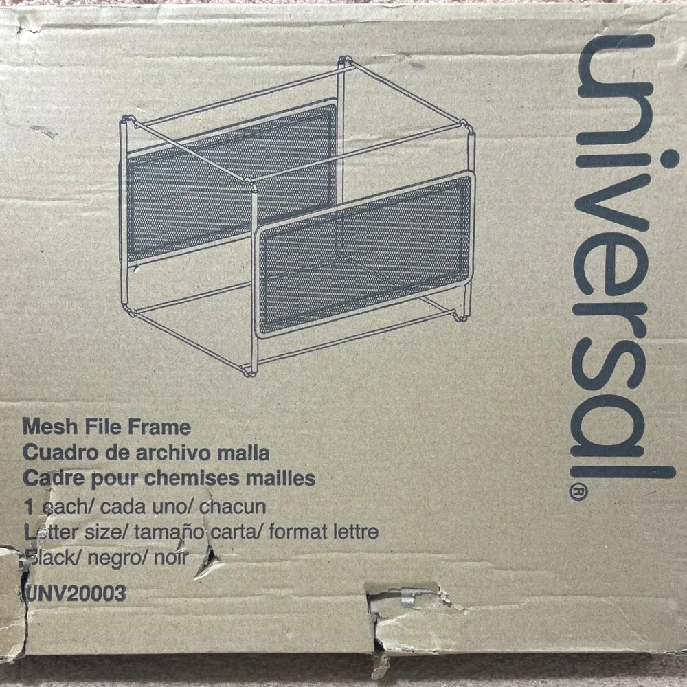 Universal Mesh File Frame Black Letter Size Hanging Folder Organizer UNV20003